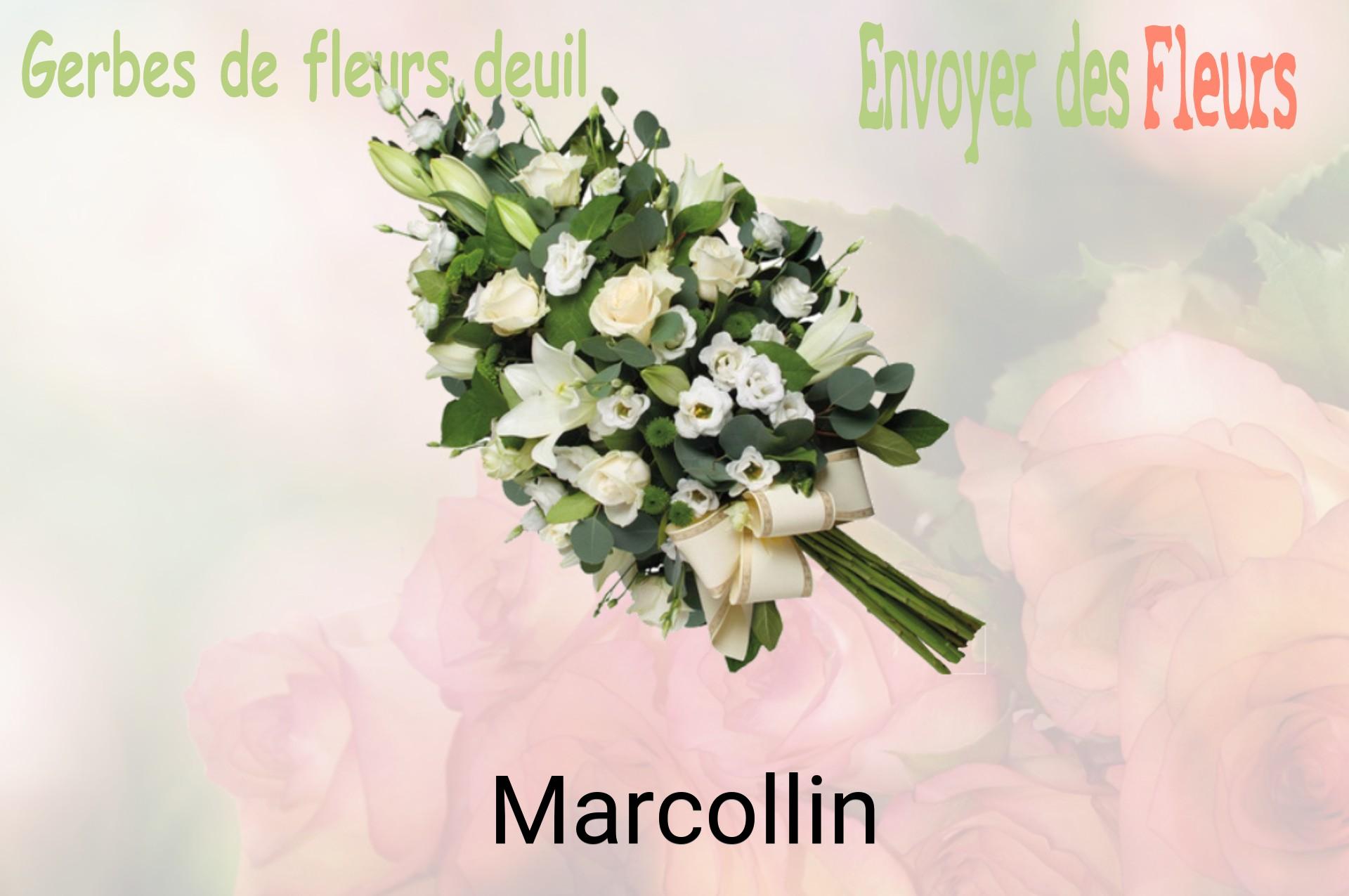Gerbe de fleurs de deuil livrée à Marcollin